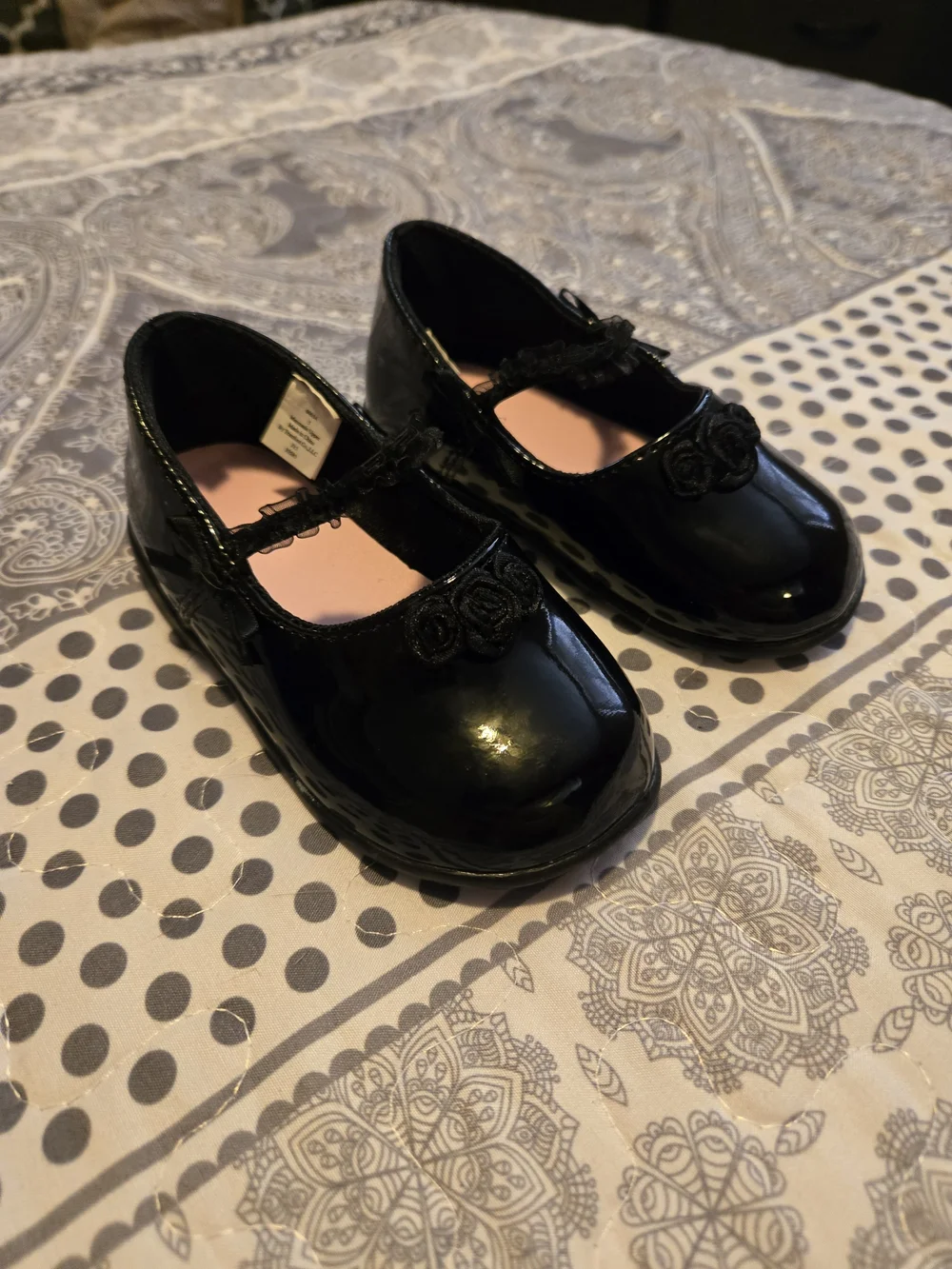 Kids Black Patent Mary Jane Dress Shoes Size 3
